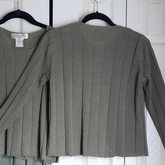 Jones New York Sport Petite 2-Piece Sweater Set Moss / Olive Size Small P - Picture 4 of 6
